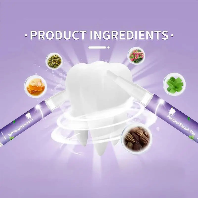 Pet Oral Repair Gel Tooth Repair Teeth Brushing Cleaner Natural Dog Toothpaste Gel for Kitten Dogs Cats Pets Breath Freshener