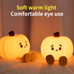 Home Decor Halloween Pumpkin Night Light Cute Soft Silicone Lamp Touch Dimmable Rechargeable Bedside Decor Light Kids Gifts Halloween Decorations