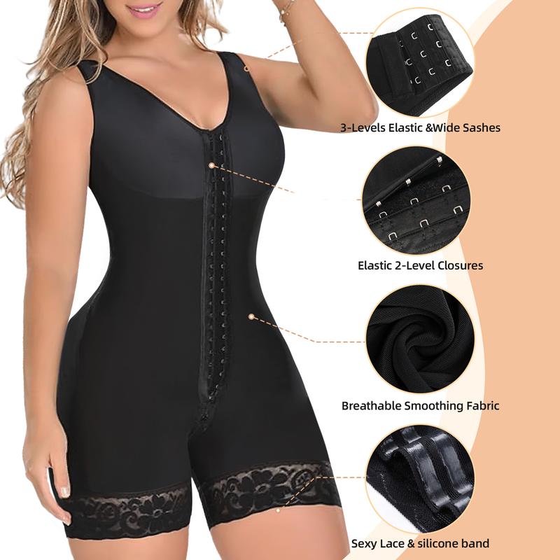 YIANNA Fajas Colombianas Shapewear for Women Tummy Control Full Shapewear Butt Lifter with Zipper Crotch