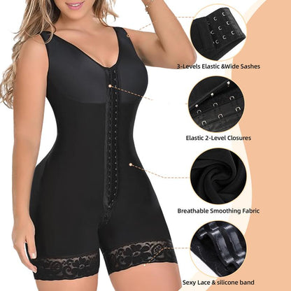 YIANNA Fajas Colombianas Shapewear for Women Tummy Control Full Shapewear Butt Lifter with Zipper Crotch