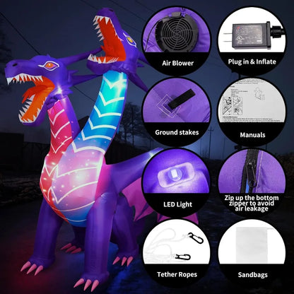 8FT Halloween Inflatable Dragon