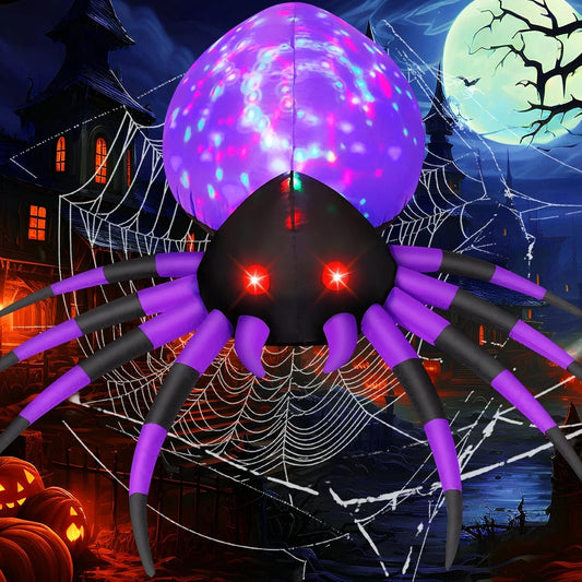 Get Ready to Be Spooked: 5-Foot Inflatable Halloween Spider with LED Lights for a Fang-tastic Yard Display!