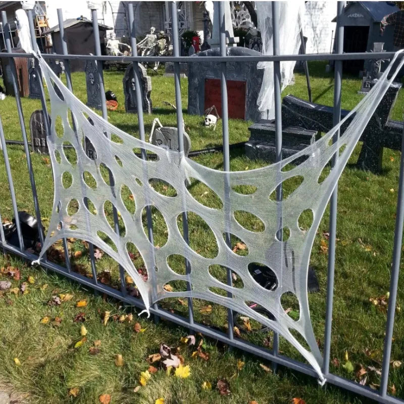 Giant Halloween Stretchable Spider Web Cotton Cobweb Decor for Haunted House Graveyard Indoor Outdoor Scary Party Supplies
