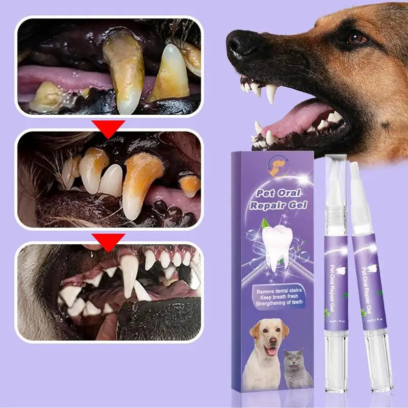 Pet Oral Repair Gel Tooth Repair Teeth Brushing Cleaner Natural Dog Toothpaste Gel for Kitten Dogs Cats Pets Breath Freshener