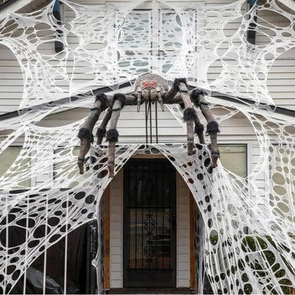 Giant Halloween Stretchable Spider Web Cotton Cobweb Decor for Haunted House Graveyard Indoor Outdoor Scary Party Supplies